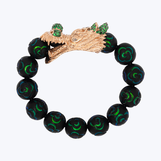 Chinese PIXIU Bracelet, Lucky Pi Yao Dragon, Black Obsidian Beaded, Feng  Shui | eBay